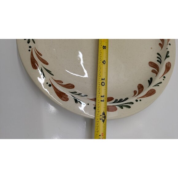 Syracuse China Oval Serving Plate 12" Speckled Beige Floral Pattern - Picture 6 of 9